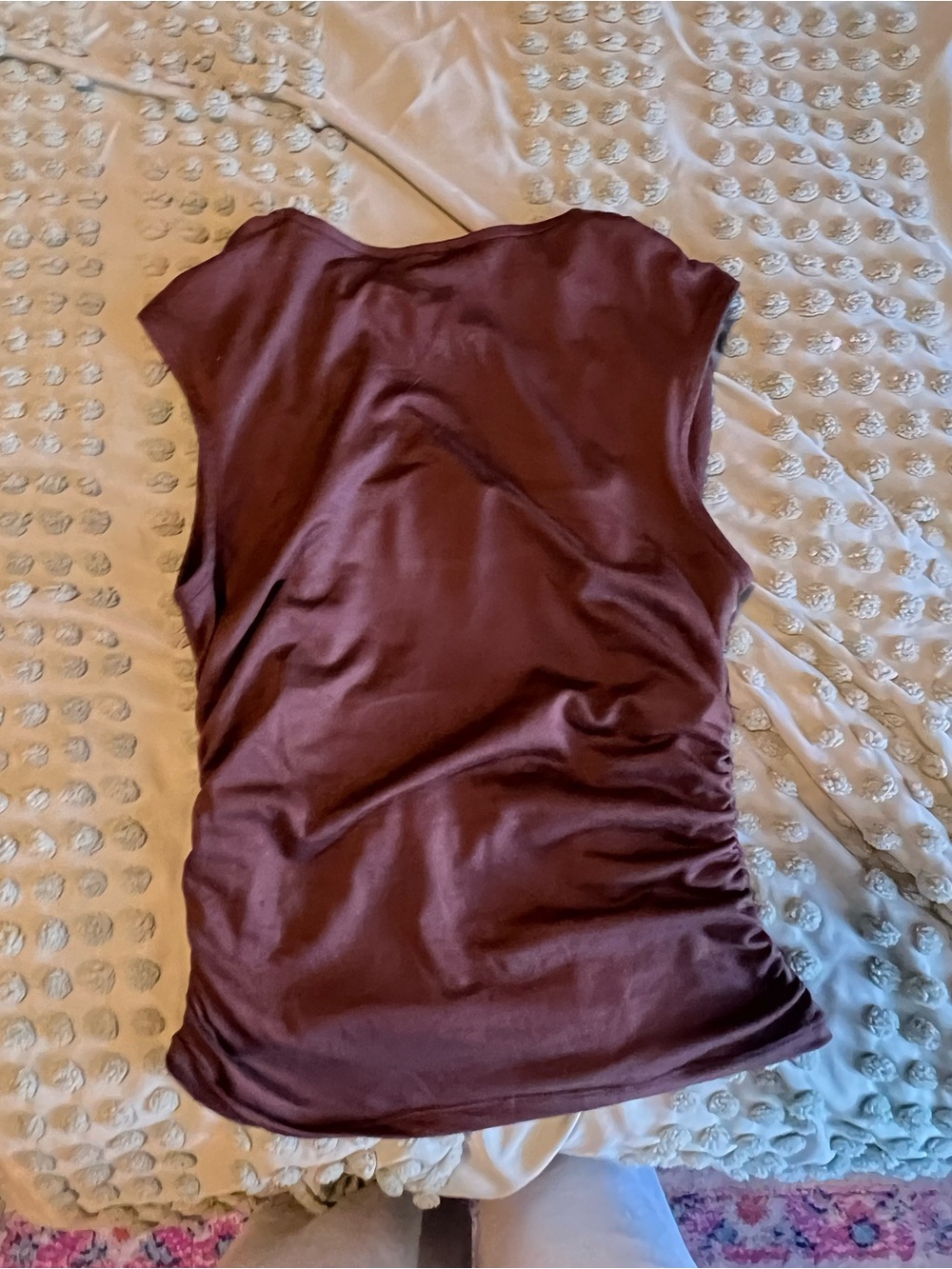 Soft Ruched Brown Top - Picture 3 of 4